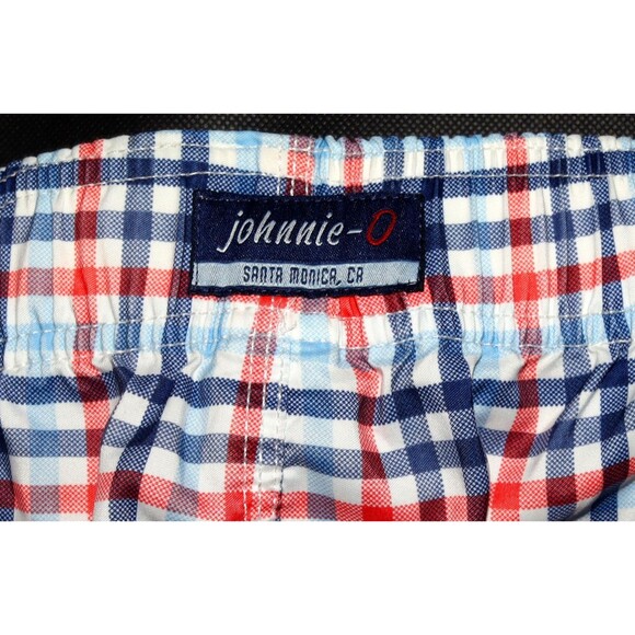 Johnnie-O Santa Monica Men's Casual Plaid Swim Trunks Swim Trunks Size Large - Picture 6 of 8